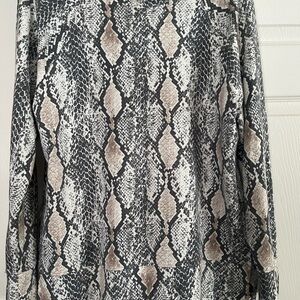 EXPRESS Snakeskin Print Long Sleeve Top